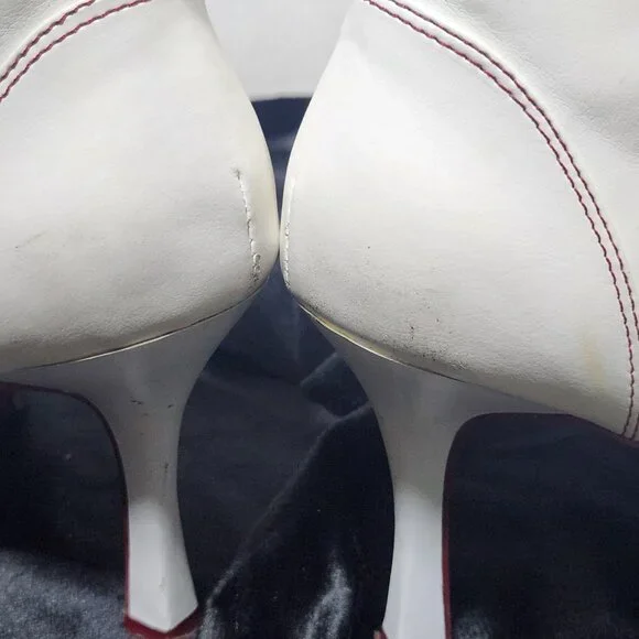 Vintage White Tennis Shoe Heels Size 8 - Picture 8 of 8
